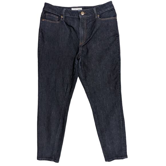 LOFT Curvy High Waist Skinny Ankle Jeans Women Size‎ 29/8 Inseam 24" Dark Blue - Picture 1 of 10